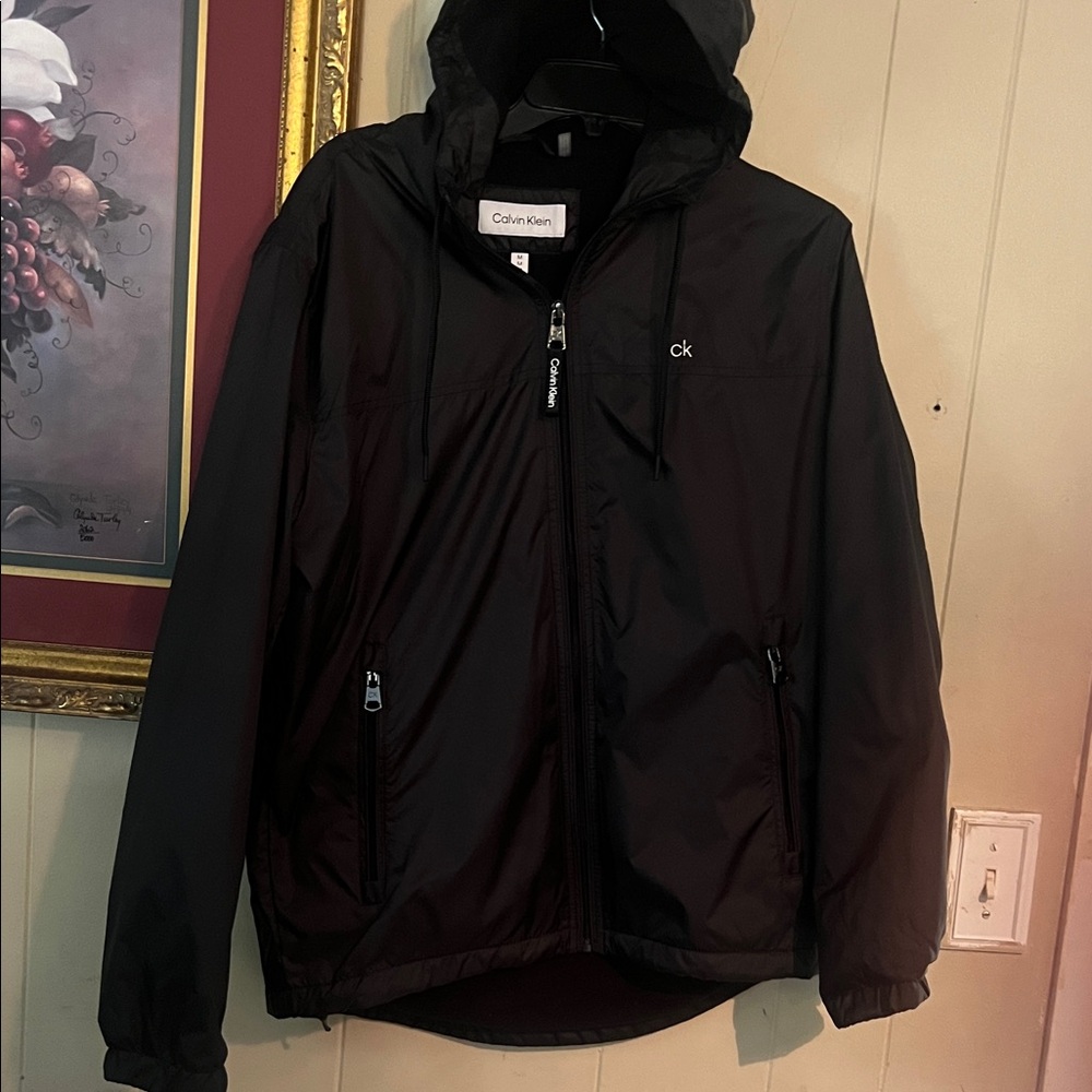 Calvin Klein Men's Black Windbreaker Jacket